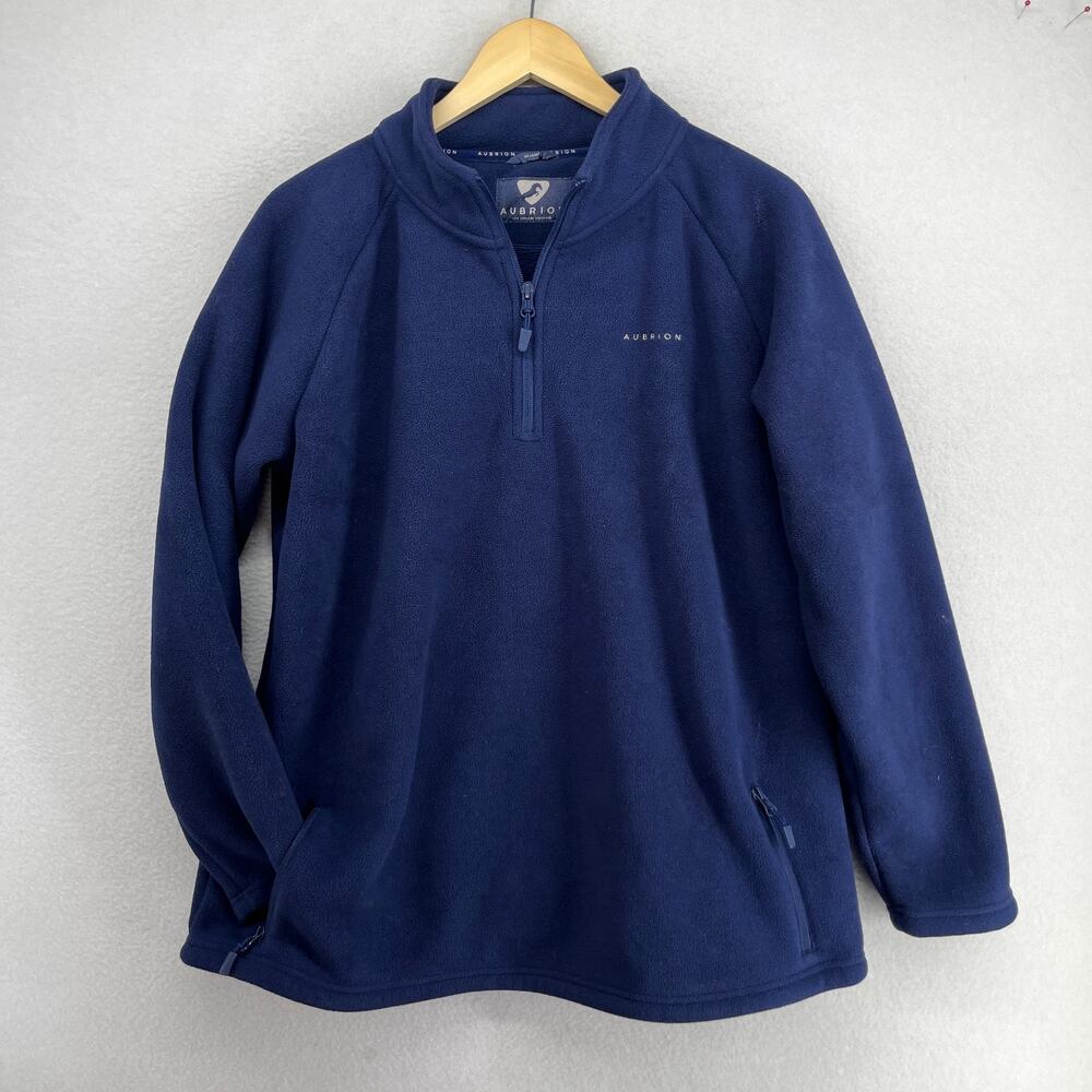 AUBRION Fleece Womens 2X Shires Restore 1/2 Zip Pullover Equestrian Ink Blue - Picture 2 of 14